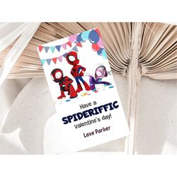 Spidey and his Amazing Friends Valentines Day Card Spidey Valentine's Day Cards for Kids EDITABLE Template Instant Digit