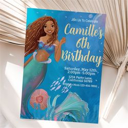 Little Mermaid Birthday Invitation Little Mermaid Invitation Ariel Party Invite The Little Mermaid Invitation Theme EDIT
