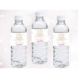 Princess Water Bottle Labels Princess Bottle Wrappers Once Upon a Time Birthday Party Decoration Castle Decor EDITABLE I