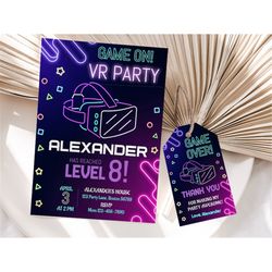 Virtual Reality Invitation VR Party Invitation VR Birthday Invitation Boy Virtual Reality Game Birthday Invite EDITABLE