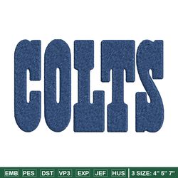 Indianapolis Colts logo Embroidery, NFL Embroidery, Sport embroidery, Logo Embroidery, NFL Embroidery design