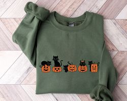 Halloween SweatShirt Png,Cat SweatShirt Png,Ghost Shirt Png,Halloween Sweater,Cool Halloween Cat Shirt Png,Cat Lover TSh