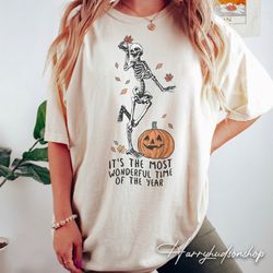 Its The Most Wonderful Time Comfort Colors Shirt Png, Halloween Shirt Png, Skeleton Shirt Png, Halloween Gift, Halloween