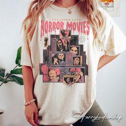 Vintage Halloween Horror Movies Comfort Colors Shirt Png, Horror Characters Television Halloween Shirt Png, Scary Movie