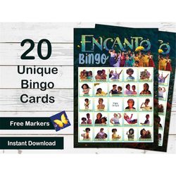 Encanto Bingo game 20 cards, Encanto movie birthday party game, Road trip Activity, Mirabel Antonio printable game ideas