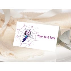 Ghost Spider Food Tent Spidey And His Amazing Friends Birthday Tent Card Spider Gwen Food Label Spidergirl Party Food Ta