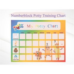 Numberblocks Potty Training Chart, Numberblocks Toddler Bathroom Routine Chart, Numberblocks kids toilet habit chart, In