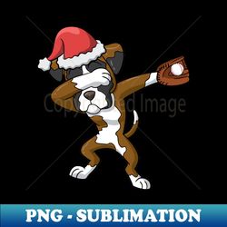 Boxer Dog Santa Claus Baseball - Elegant Sublimation PNG Download - Bold & Eye-catching