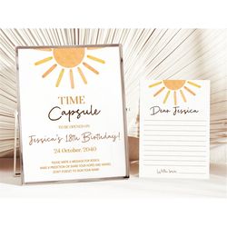 First Trip Around The Sun Time Capsule Card 1st Trip Around the Sun Time Capsule Sign First Birthday Party Decor One Yea