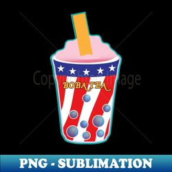 Patriotic Boba Tea Lover American Flag for 4th July - Artistic Sublimation Digital File - Bold & Eye-catching