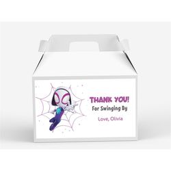 Ghost Spider Box Label Spidey And His Amazing Friends Gable Box Spider Gwen Gift Box Spidergirl Birthday Party Favors Tr