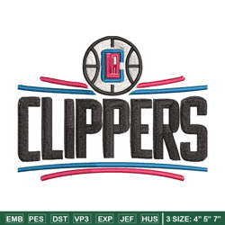 Los Angeles Clippers Embroidery, NBA Embroidery, Sport embroidery, Logo Embroidery, NBA Embroidery design