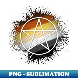 Paint Splatter Gay Bear Pride Flag Pentacle Symbol - Artistic Sublimation Digital File - Unleash Your Creativity