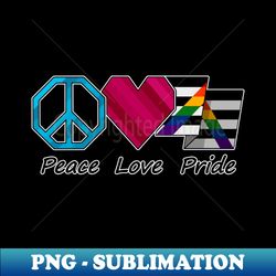 Peace Love and Pride design in LGBT Ally pride flag colors - Professional Sublimation Digital Download - Transform Your Sublimation Creations