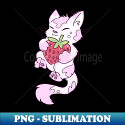 Strawberry Cat - Unique Sublimation PNG Download - Unleash Your Creativity