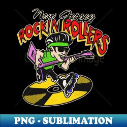 Retro Defunct New Jersey Rockin Rollers Hockey - PNG Transparent Sublimation Design - Fashionable and Fearless