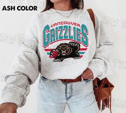 Vintage Vancouver Grizzlies Crewneck Sweatshirt, NBA Basketball Graphic Tee, Vancouver Grizzlies Logo Shirt-1