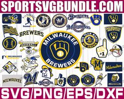 Bundle 32 Files Milwaukee Brewers Baseball Team SVG, Milwaukee Brewers SVG, MLB Team  svg, MLB Svg, Png, Dxf, Eps, Jpg