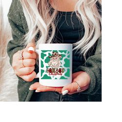 western christmas coffee mug, christmas gift exchange for coworker, western santa mug, santa baby gift, cute mug for cof
