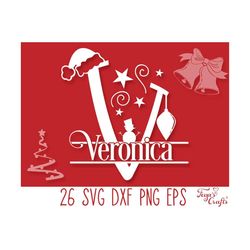 Christmas Monogram SVG PNG, Christmas Split Alphabet Svg, Christmas Font SVG, Weihnachten Monogramm Svg Png, Christmas Shirt Svg Cricut