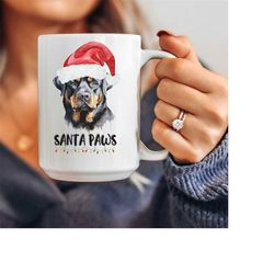 Rottweiler dog Christmas coffee mug for dog mom for Christmas white mug for dog lover gift basket for rottie owner for h