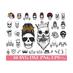 Skull SVG Files Bundle, Skull SVG Women Men, King Skull Beard SVG, Messy Bun Skull Svg Png, Dripping Skull Svg, Floral Mom Skull Svg Clipart
