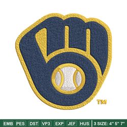 Milwaukee Brewers logo Embroidery, MLB Embroidery, Sport embroidery, Logo Embroidery, MLB Embroidery design