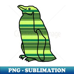 Green Stripes Penguin - Special Edition Sublimation PNG File - Perfect for Creative Projects