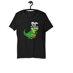 T Rex Easter Bunny With Eggs Basket Funny Dinosaur Boys Kids unisex T-shirt