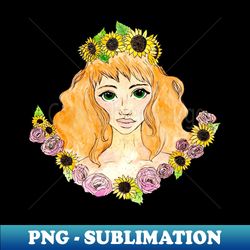 Seasonal flower girls- Summer - Vintage Sublimation PNG Download - Perfect for Sublimation Art
