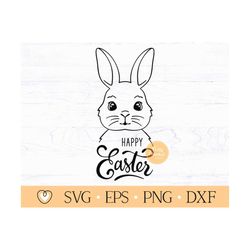 Happy Easter svg, Bunny svg, Bunny Face svg, png file
