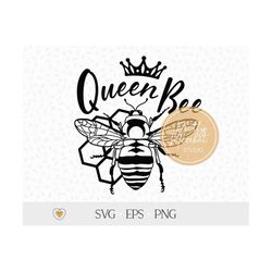 Queen bee svg, Honey bee svg, Honeycomb svg, Bee png