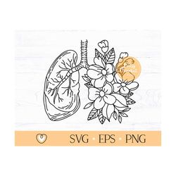 Lungs svg, Floral Lungs svg, Human Lung svg, png