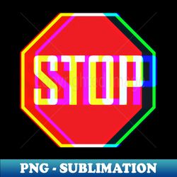 Psychedelic Stop Sign - High-Quality PNG Sublimation Download - Capture Imagination with Every Detail