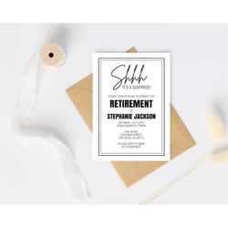 Boho Retirement Party Invitation, Minimal Retirement Celebration Invite, Modern Editable Digital Retirement Invite, Inst