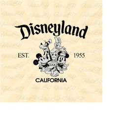 Disneyland Est 1955 California Svg, Family trip svg, mouse trip svg, Vinyl Cut File, Svg, Pdf, Jpg, Png, Ai Printable De