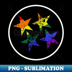 Rainbow Stars - Retro PNG Sublimation Digital Download - Create with Confidence