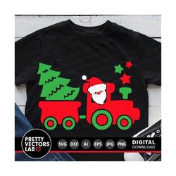 Christmas Train Svg, Santa Svg, Christmas Tree Svg Dxf Eps Png, Funny Christmas Cut Files, Kids Shirt Design, Holiday Svg, Silhouette Cricut