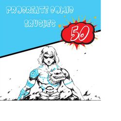 50 Procreate Comic Brushes, procreate cartoon brushes, procreate anime brushes, procreate comic brushes, procreate manga