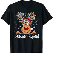 Teacher Squad Reindeer Funny Teacher Christmas Xmas Leopard PNG