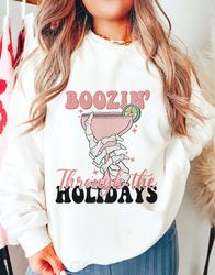 Boozin Through The Holidays Png, Christmas Sublimation, Happy Holidays png, Christmas Designs