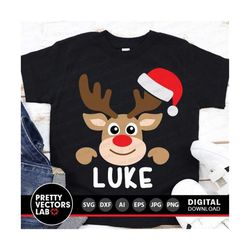Christmas Svg, Boy Reindeer Svg, Reindeer Face Svg Dxf Eps Png, Kids Cut File, Xmas Shirt Svg, Deer Clipart, Monogram Svg, Silhouette Cricut