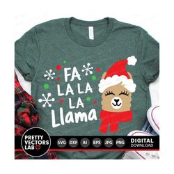 Christmas Llama Svg, Fa La La Llama Svg, Kids Holiday Cut File, Funny Svg, Dxf, Eps, Png, Xmas Alpaca Svg, Winter Clipart, Silhouette Cricut