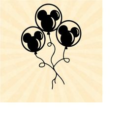 mickey head balloons, three mouse balloons svg mouse svg, family vacation svg, customize gift svg, vinyl cut file, svg,