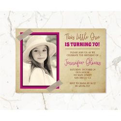 Editable ANY AGE Birthday Invitation Rustic Adult 70th Seventieth Vintage Party Photo Download Printable Corjl Template,