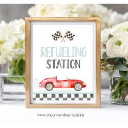 Fueling Station Party Sign Race Car 2nd Birthday Two Fast Table sign Race Car Party Two Fast Birthday Party Decor Instan