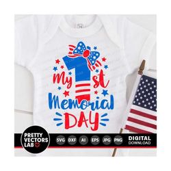 my first memorial day svg, fourth of july cut files, my 1st memorial day svg dxf eps png, baby girl clipart, newborn svg, silhouette, cricut