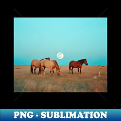 horses full moon western landscape - instant sublimation digital download - transform your sublimation creations