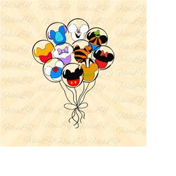 cartoon balloons svg, stitch balloon svg, tigger balloon svg, mickey balloons svg, vinyl cut file, svg, pdf, jpg, png, a