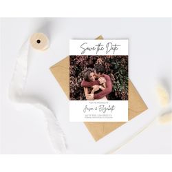 Minimalist Save the Date Template, Photo Save the Date Invite, Simple Save the Date Cards, Edit Yourself Save the Date C